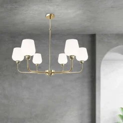 Deckenleuchten|Hängelampen*Giovanni Battista Kronleuchter Glas Messing Ø 81 cm 6x E27 verstellbar