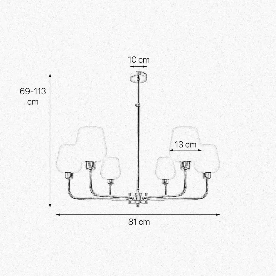 Deckenleuchten|Hängelampen*Giovanni Battista Kronleuchter Glas Messing Ø 81 cm 6x E27 verstellbar