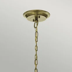 Glaslampen|Jugendstil Lampen*Elstead Kronleuchter Glas Metall in Messing Klar Jugendstil