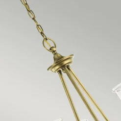 Glaslampen|Jugendstil Lampen*Elstead Kronleuchter Glas Metall in Messing Klar Jugendstil