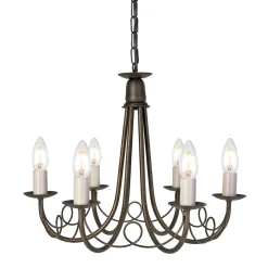 Rustikale Lampen|Designerlampen*Elstead Kronleuchter GOTICA 5 in Gold 6xE14 kürzbar Lampe