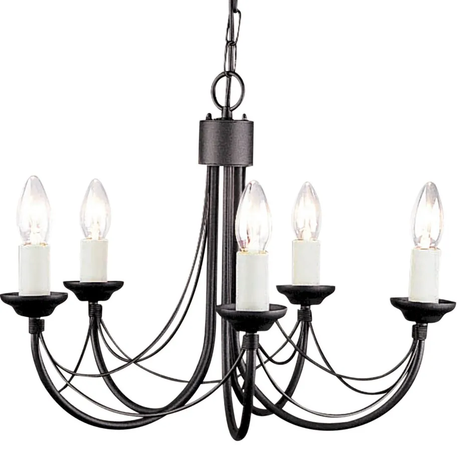 Elstead Kronleuchter GOTICA 1 Schwarz Rustikal Esstisch< Rustikale Lampen|Designerlampen