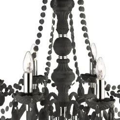 Searchlight Kronleuchter Grau Ø 74 cm Glas Kristall 8x E14< Glaslampen|Kronleuchter