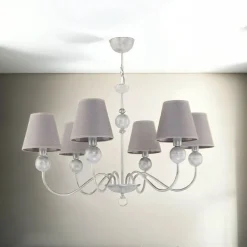 Jupiter Kronleuchter Grau Weiß Ø74cm ANTEXIA Esstisch Lampe< Hängelampen|Esszimmer Lampen