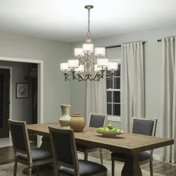 Moderne Lampen|Glaslampen*Elstead Kronleuchter groß mit Schirm Modern CANELADO