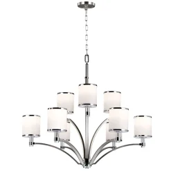 Elstead Kronleuchter ILVY Chrom Weiß Ø64cm Pendellampe< Hängelampen|Esszimmer Lampen