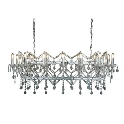 Searchlight Kronleuchter in Chrom 14-flammig E14 L:128 cm länglich< Bürolampen|Wohnzimmerlampen