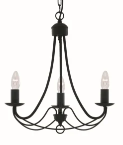 Searchlight Kronleuchter in matt Schwarz 3-flmg.< Hängelampen|Esszimmer Lampen