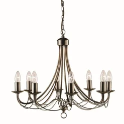 Kronleuchter|Wohnzimmerlampen*Searchlight Kronleuchter in Messing Antik 8-flmg.