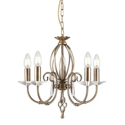 Elstead Kronleuchter in Messing antik mit Kristall Esstisch< Hängelampen|Esszimmer Lampen