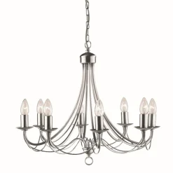 Kronleuchter|Wohnzimmerlampen*Searchlight Kronleuchter in Silber 8-flmg.