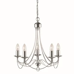 Searchlight Kronleuchter in Silber 5-flmg.< Kronleuchter|Wohnzimmerlampen