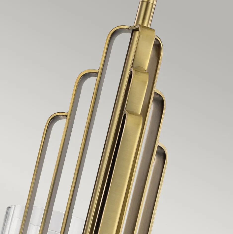 Hängelampen|Jugendstil Lampen*Elstead Kronleuchter Jugendstil 45,9 cm breit 3-flammig E14 in Messing