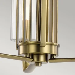 Hängelampen|Jugendstil Lampen*Elstead Kronleuchter Jugendstil 45,9 cm breit 3-flammig E14 in Messing