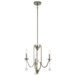 Hängelampen|Esszimmer Lampen*Elstead Kronleuchter Kristall Metall B: 45,7 cm 3-armig E14 ZINNIA