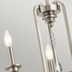 Hängelampen|Esszimmer Lampen*Elstead Kronleuchter Kristall Metall B: 45,7 cm 3-armig E14 ZINNIA