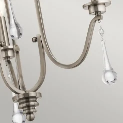 Hängelampen|Esszimmer Lampen*Elstead Kronleuchter Kristall Metall B: 45,7 cm 3-armig E14 ZINNIA