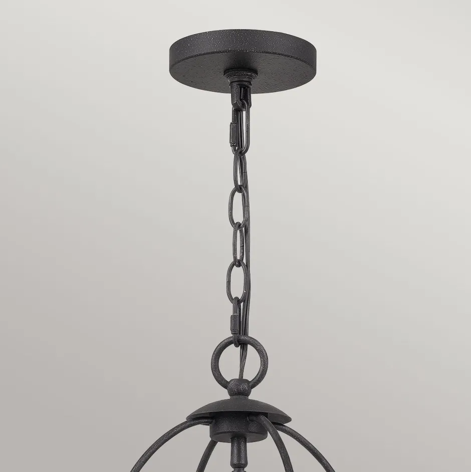 Elstead Kronleuchter Landhaus Rustikal Ø 40,5 cm Shabby Grau 4x E14< Wohnzimmerlampen|Esszimmer Lampen