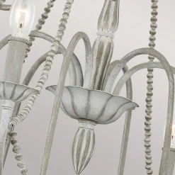 Hängelampen|Schlafzimmer Lampen*Elstead Kronleuchter Landhaus Shabby B: 81,3 cm H: max. 311 cm Grau