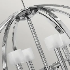 Wohnzimmerlampen|Esszimmer Lampen*Elstead Kronleuchter LED G9 rund D: 71,3 cm Metall Glas in Chrom Weiß