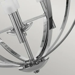 Wohnzimmerlampen|Esszimmer Lampen*Elstead Kronleuchter LED G9 rund D: 71,3 cm Metall Glas in Chrom Weiß