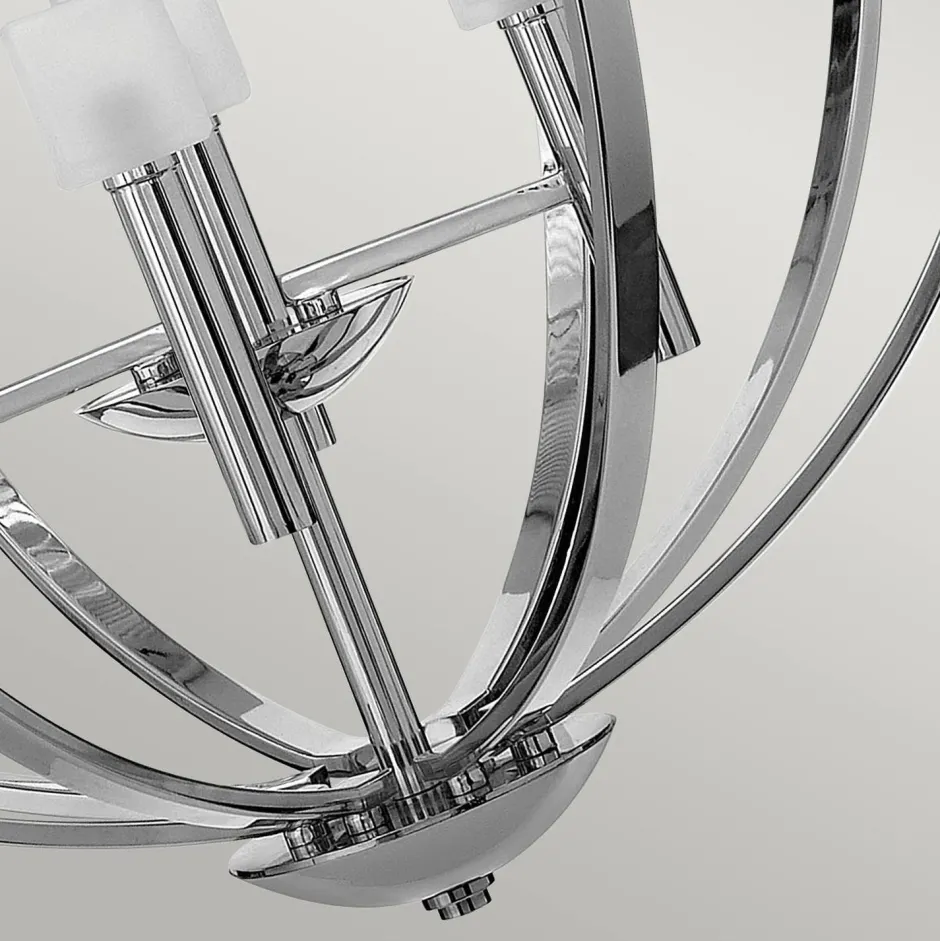 Wohnzimmerlampen|Esszimmer Lampen*Elstead Kronleuchter LED G9 rund D: 71,3 cm Metall Glas in Chrom Weiß