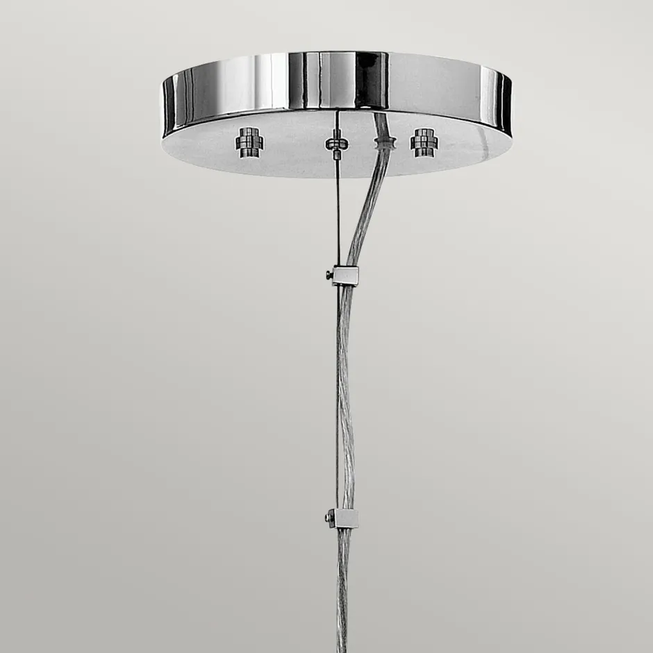 Wohnzimmerlampen|Esszimmer Lampen*Elstead Kronleuchter LED G9 rund D: 71,3 cm Metall Glas in Chrom Weiß