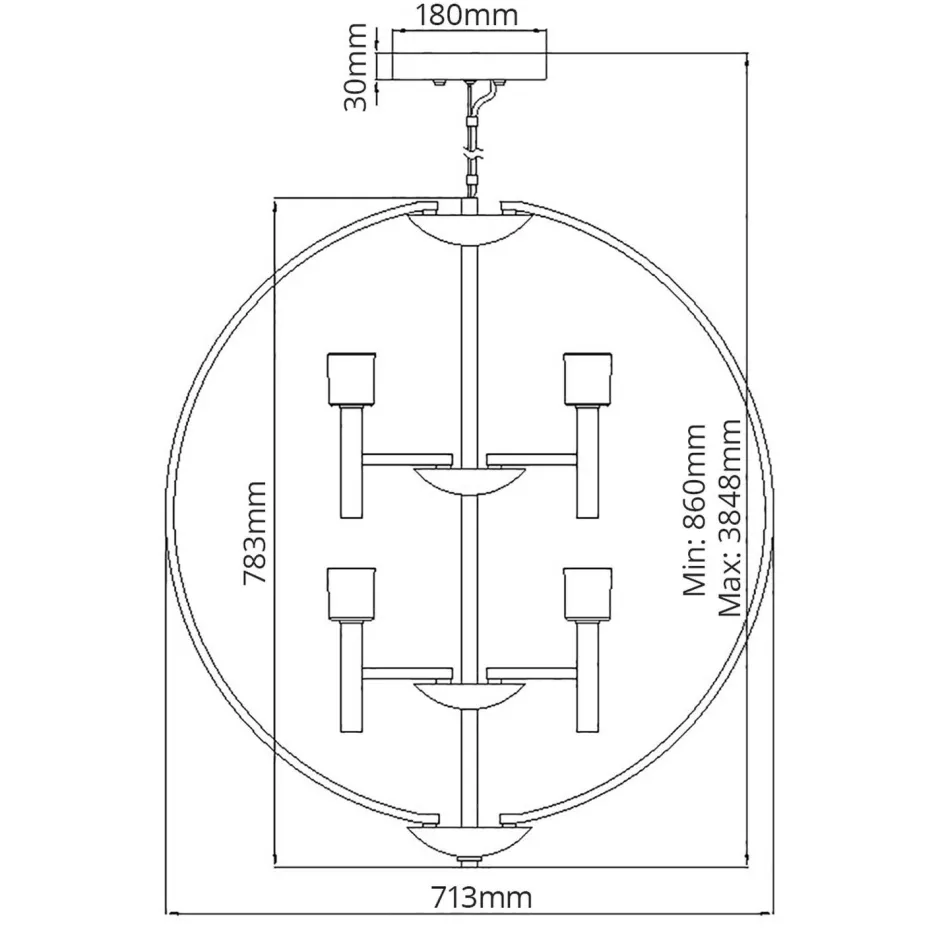 Wohnzimmerlampen|Esszimmer Lampen*Elstead Kronleuchter LED G9 rund D: 71,3 cm Metall Glas in Chrom Weiß