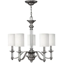 Hängelampen|Esszimmer Lampen*Elstead Kronleuchter LUANA in Nickel Ø:66cm kürzbar Lampe