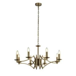 Searchlight Kronleuchter Messing Antik E14 Metall Ø 72 cm 8-flammig< Hängelampen|Wohnzimmerlampen