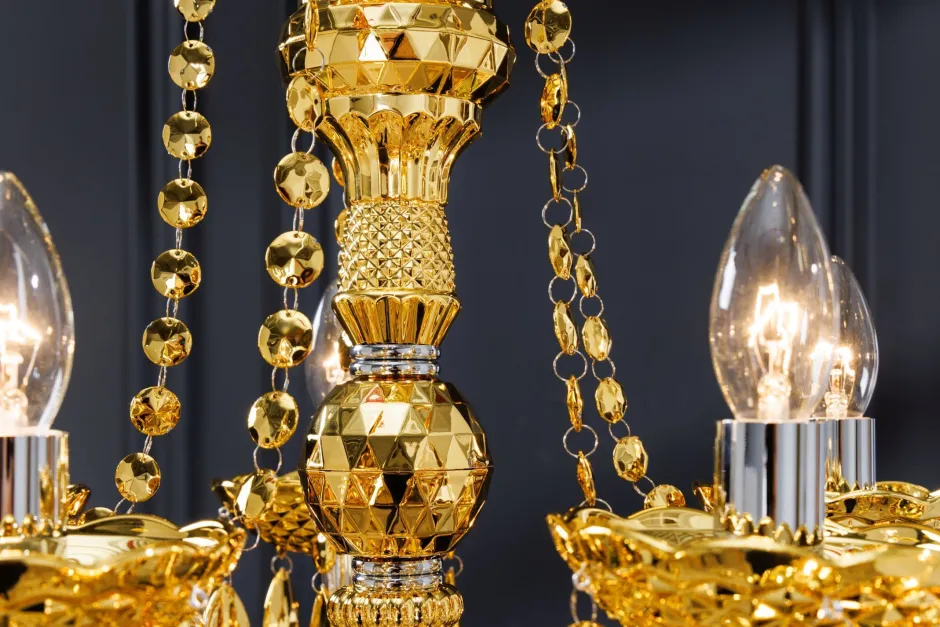 Hängelampen|Kronleuchter*Invicta Interior Kronleuchter Metall Acryl L:80 cm E14 Kerzen Klassisch