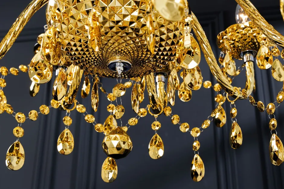 Hängelampen|Kronleuchter*Invicta Interior Kronleuchter Metall Acryl L:80 cm E14 Kerzen Klassisch