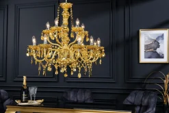 Hängelampen|Kronleuchter*Invicta Interior Kronleuchter Metall Acryl L:80 cm E14 Kerzen Klassisch