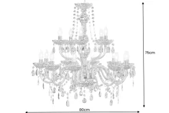 Hängelampen|Kronleuchter*Invicta Interior Kronleuchter Metall Acryl L:80 cm E14 Kerzen Klassisch