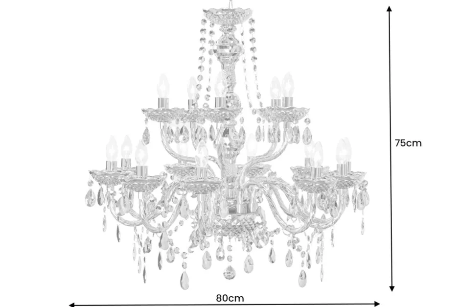 Hängelampen|Kronleuchter*Invicta Interior Kronleuchter Metall Acryl L:80 cm E14 Kerzen Klassisch