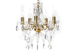 Invicta Interior Kronleuchter Metall Acryl Kerzen 5-flammig E14< Hängelampen|Kronleuchter