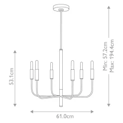 Elstead Kronleuchter Metall E14 61 cm breit höhenverstellbar< Wohnzimmerlampen|Esszimmer Lampen