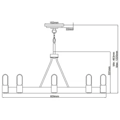 Elstead Kronleuchter Metall E27 D: 82,9 cm H: max. 122,5 cm< Hängelampen|Schlafzimmer Lampen