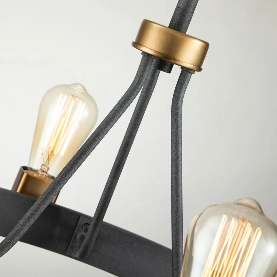 Hängelampen|Schlafzimmer Lampen*Elstead Kronleuchter Metall E27 rund Ø 54,9 cm in Zink Messing antik