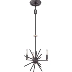 Elstead Kronleuchter Metall 3-flammig verstellbar in Bronze NELI< Hängelampen|Vintage Lampen