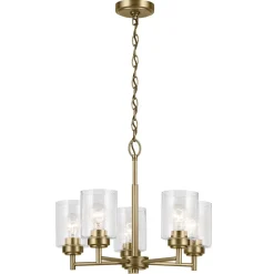 Elstead Kronleuchter Metall Glas 50,2 cm breit H: max. 144,4 cm< Hängelampen|Wohnzimmerlampen