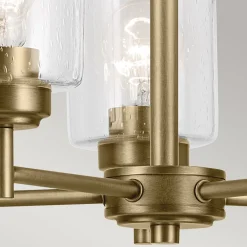 Elstead Kronleuchter Metall Glas 50,2 cm breit H: max. 144,4 cm< Hängelampen|Wohnzimmerlampen