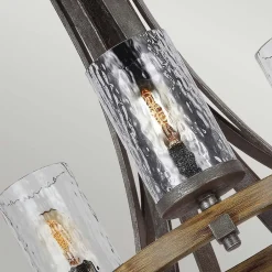 Wohnzimmerlampen|Esszimmer Lampen*Elstead Kronleuchter Metall Glas E27 Ø 82,9 cm groß Rustikal