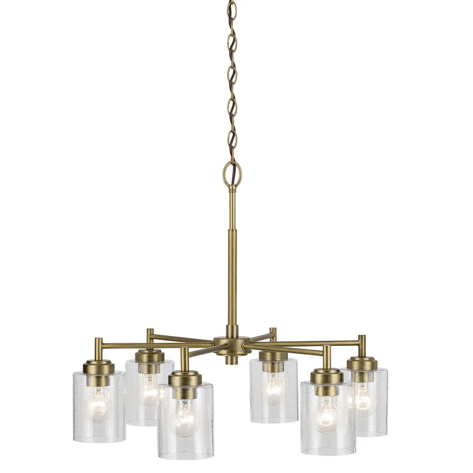 Hängelampen|Wohnzimmerlampen*Elstead Kronleuchter Metall Glas B: 66 cm H: max. 145,2 cm 6x E27