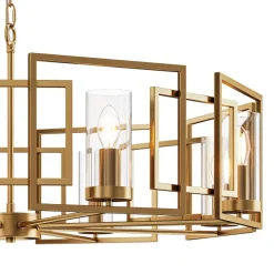 Hängelampen|Esszimmer Lampen*Maytoni Kronleuchter Metall Glas D: 87,5 cm rund in Gold E14