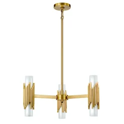 Hängelampen|Wohnzimmerlampen*Elstead Kronleuchter Metall Glas B: 66 cm H: max. 141,4 cm 6x E14