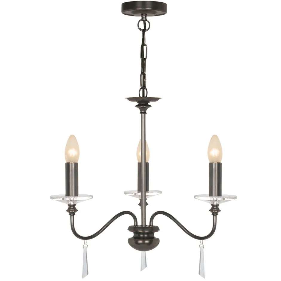 Elstead Kronleuchter Metall Glas Klassisch in Bronze antik< Hängelampen|Kristalllampen