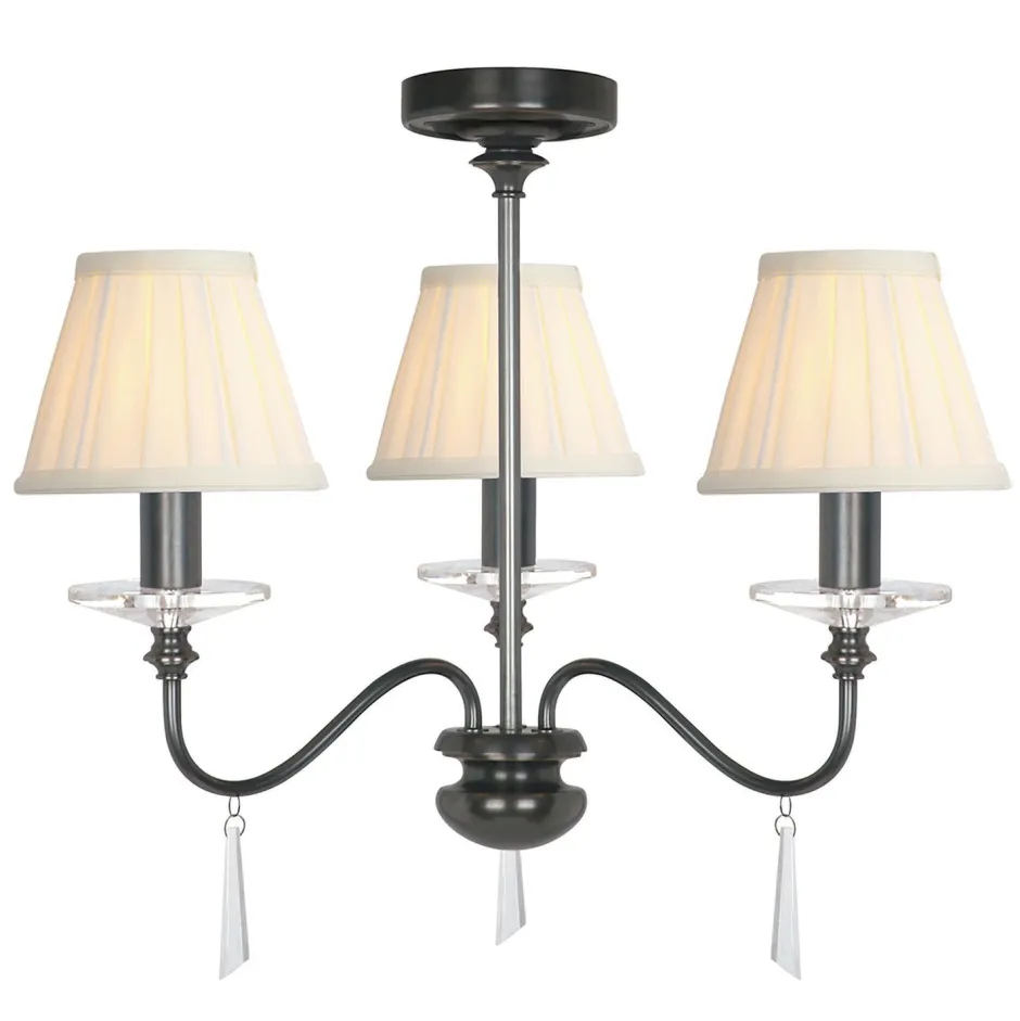 Elstead Kronleuchter Metall Glas Klassisch in Bronze antik< Hängelampen|Kristalllampen