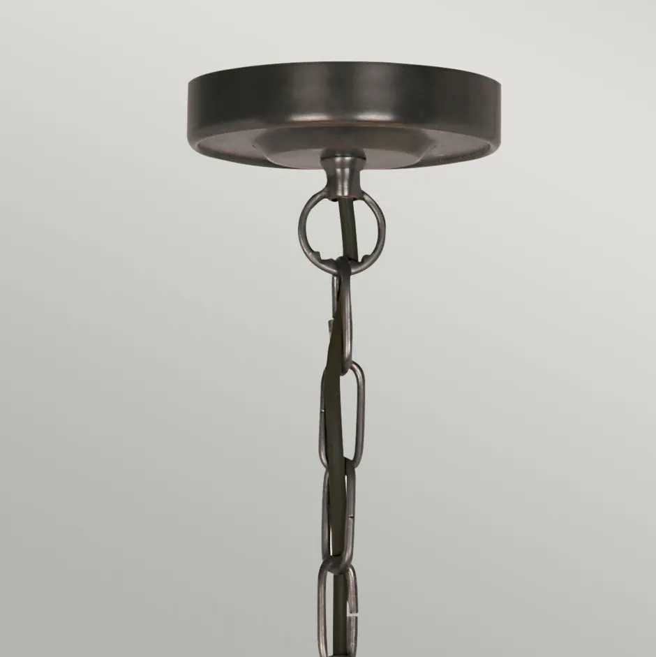 Elstead Kronleuchter Metall Glas Klassisch in Bronze antik< Hängelampen|Kristalllampen