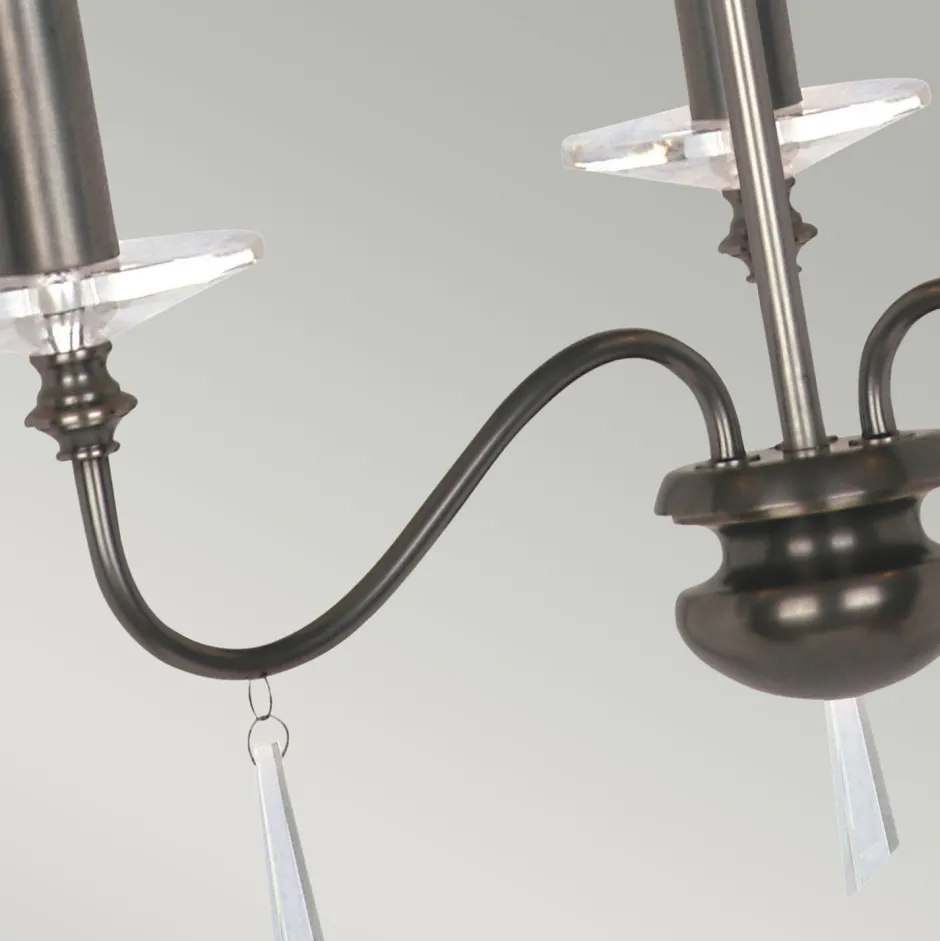 Elstead Kronleuchter Metall Glas Klassisch in Bronze antik< Hängelampen|Kristalllampen